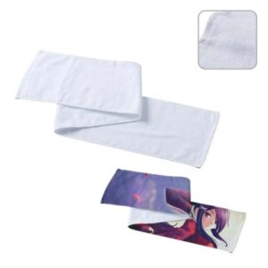 コットンシャーリングマフラータオル　ホワイト [全面インクジェット印刷]