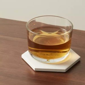 白雲石入り吸水コースター 六角