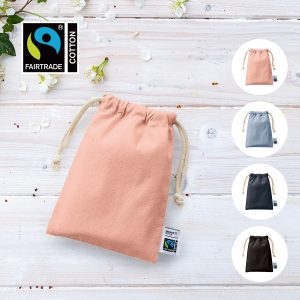 フェアトレードコットン巾着（S） ４カラー展開　[フェアトレード認証商品]