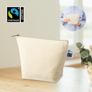 フェアトレードコットンキャンバスデイリーポーチ（S）　ナチュラル　[フェアトレード認証商品]