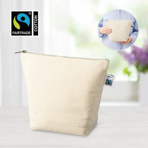 フェアトレードコットンキャンバスデイリーポーチ（M）　ナチュラル　[フェアトレード認証商品]