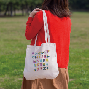 厚手コットンラウンドボトムバッグ(M) ナチュラル[エコマーク認定商品]