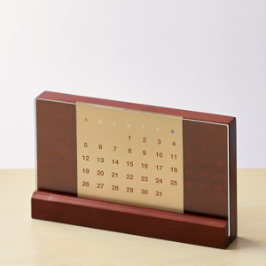 ラバーウッド万年カレンダー [廃材を再利用したエコアイテム]